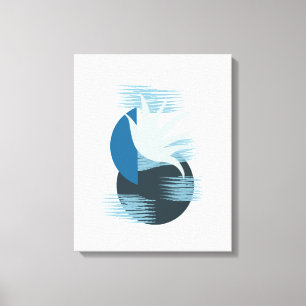 Minimalistiska skuggor av Blue Calming Canvas Art