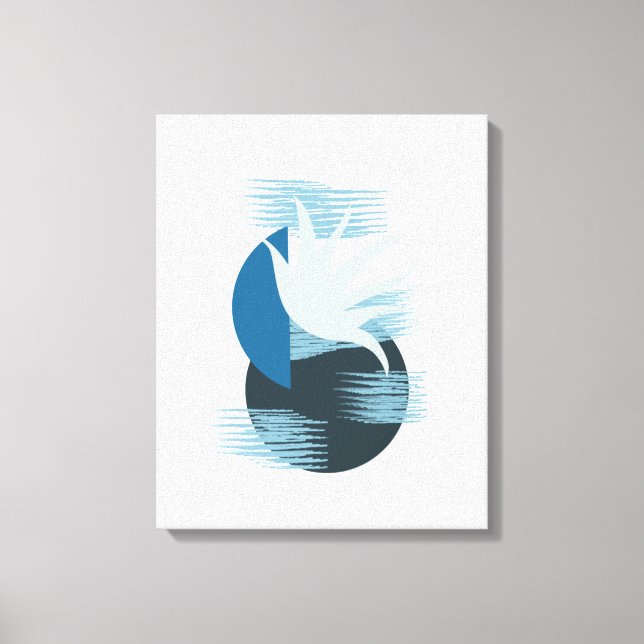 Minimalistiska skuggor av Blue Calming Canvas Art (Framsida)
