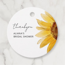 Minimalistiska solrosmärkning för bröllopsduschgåv gåvor etiketter