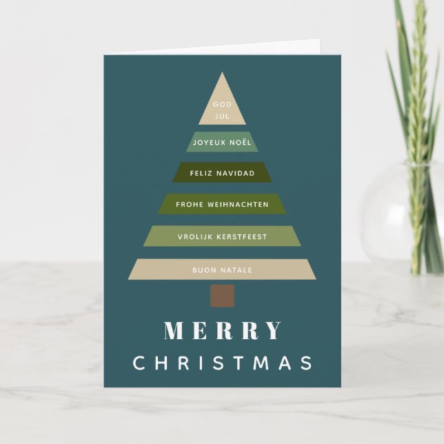 Minimalistiska språk för God jul Träd Många Kort (Framsida)