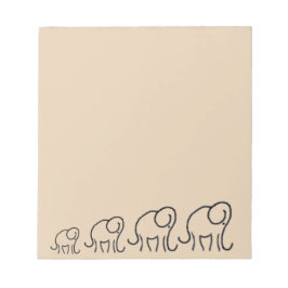 Minimalistiska stiliserade elefanter Parad Anteckningsblock