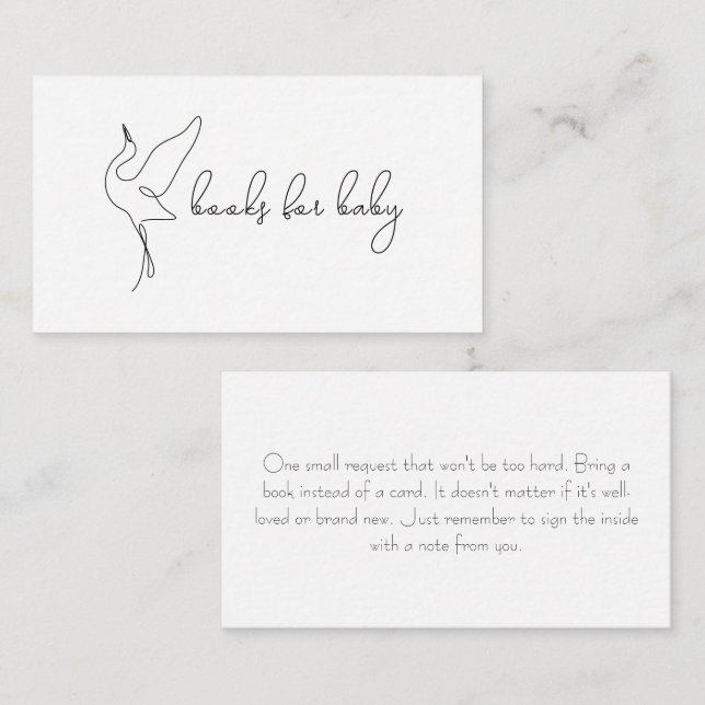 Minimalistiska storkbarnvaskböcker för bebis tilläggskort (Fram/baksida)