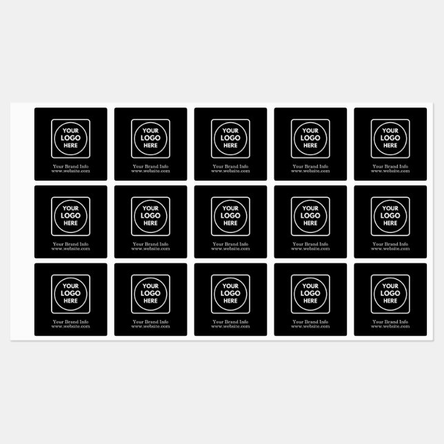 Minimalistiska svarta etiketter | Anpassningsbar C (Ark)