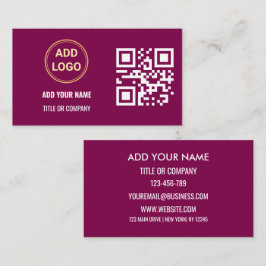 Minimalistiska svarta guld anpassade logotyp QR-ko Visitkort