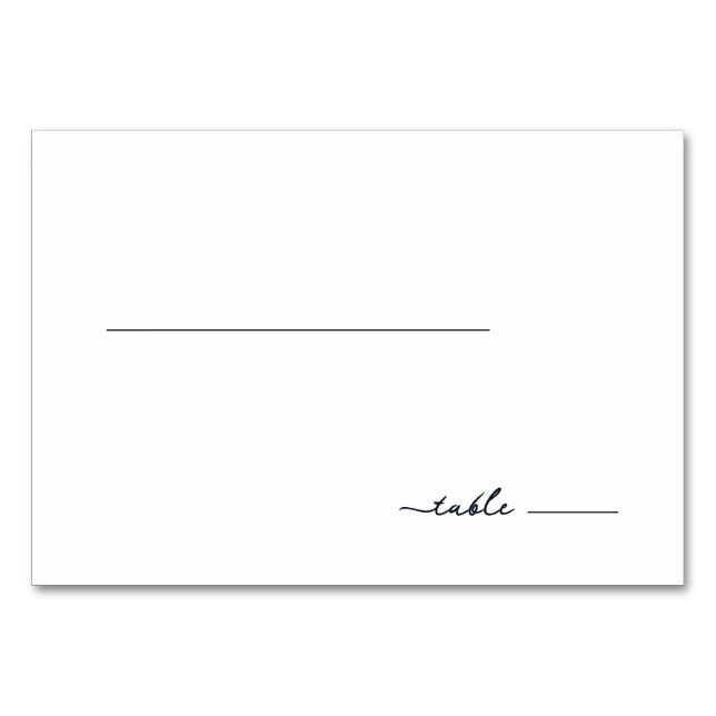 Minimalistiska svarta linjer och kalligrafi bordsnummer (Framsidan)