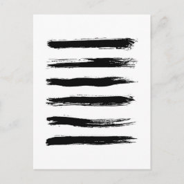 Minimalistiska svarta och vita penseldrag vykort