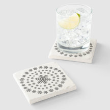 Minimalistiska svarta och vita snöflingor Mandala