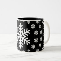 Minimalistiska svarta och vita snöflingor Mandala