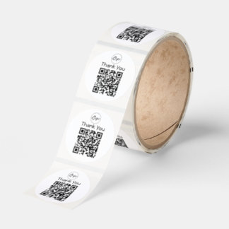 Minimalistiska Tacksamt-stickrar Företag QR-logoty Runt Klistermärke