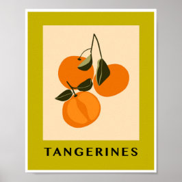 Minimalistiska Tangeriner Citrusfrukt Köks Konst Poster