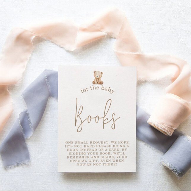 Minimalistiska Teddybjörn Böcker Önskar Babykalas Tilläggskort (Skapare uppladdad)