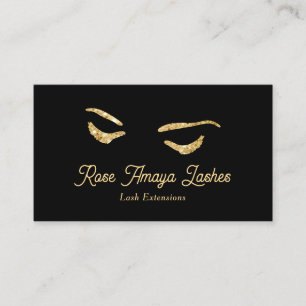 Minimalistiska tillägg för svart och Guld Eyelash Visitkort