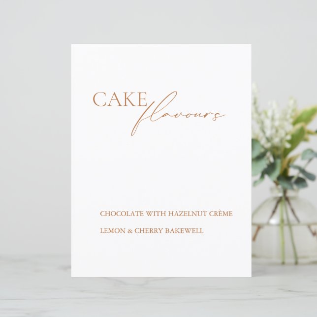 Minimalistiska tortefler wedding-skylt (Stående Fram)