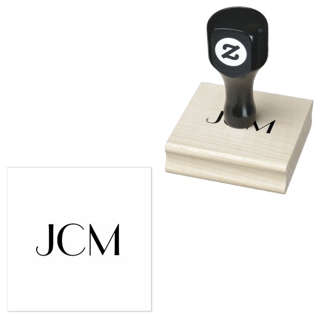 Minimalistiska tresiffriga monograminitialer stämpel (Stämplad)