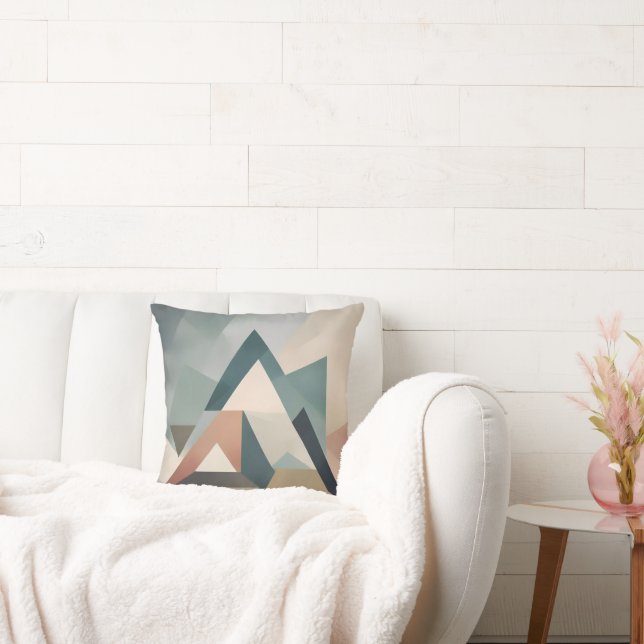 Minimalistiska trianglar i Mute Tones Dekorativ ku Kudde (Soffa)