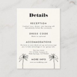 Minimalistiska Tropikar Bröllop Tilläggskort