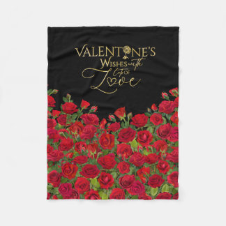Minimalistiska valentinskalligrafirosor i guld fleecefilt