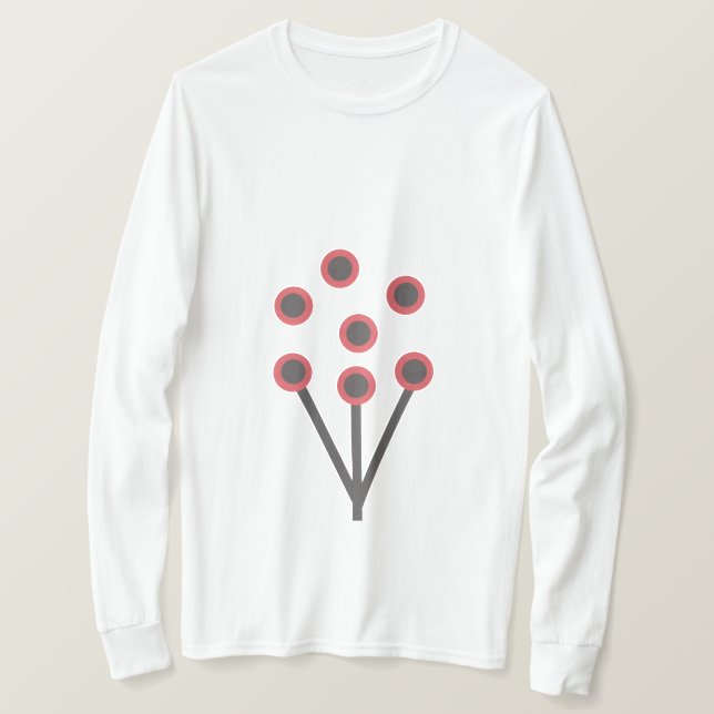 Minimalistiska vallmoväxtdesign t shirt (Design framsida)
