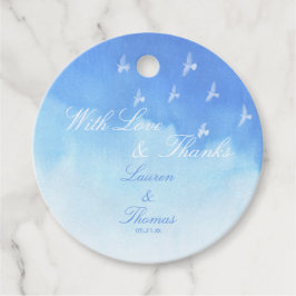 Minimalistiska vattenfärgsfåglar Bröllop Gåvor Etiketter