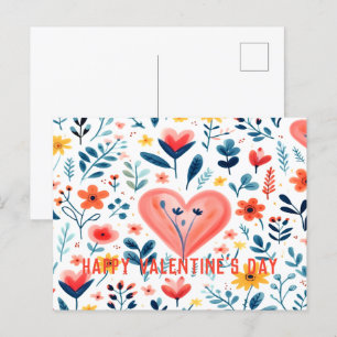 MINIMALISTISKA VATTENFÄRGSKANDENAVISKA BLOMMIGTAR HELG VYKORT