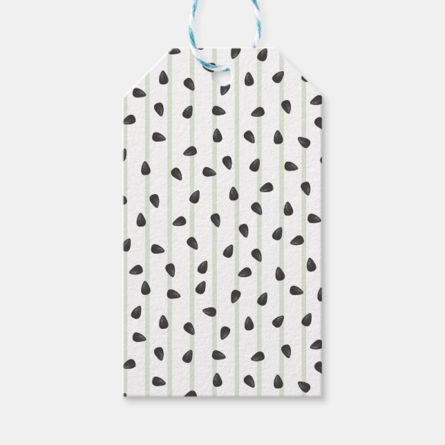 Minimalistiska Vattenmelonfrön och Ränder Sommar W Presentetikett (Framsidan)