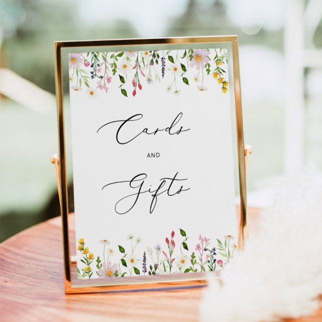 Minimalistiska vildblommor akvarellkort och presen poster (Skapare uppladdad)