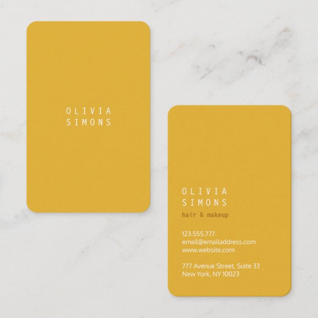 Minimalistiska visitkort i trendiga färger (Fram/baksida)