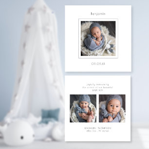 Minimalistiskt 3 foton Baby-meddelande Meddelande