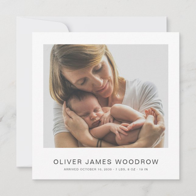 Minimalistiskt 4 foton Samla födelsemeddelande (Framsida)