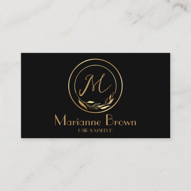 Minimalistiskt Abstrakt Modern Black Affärskort Visitkort (Framsida)