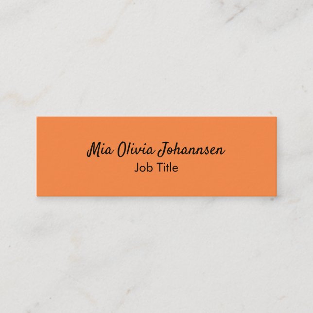 Minimalistiskt Affärskort av färsktangerine Mini Visitkort (Framsida)