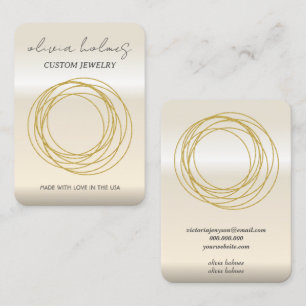 Minimalistiskt affärskort av smycken i guld visitkort