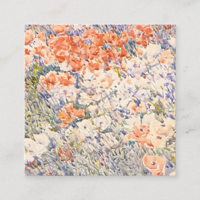 Minimalistiskt Affärskort, Blommigtens Affärskort Fyrkantigt Visitkort (Framsida)