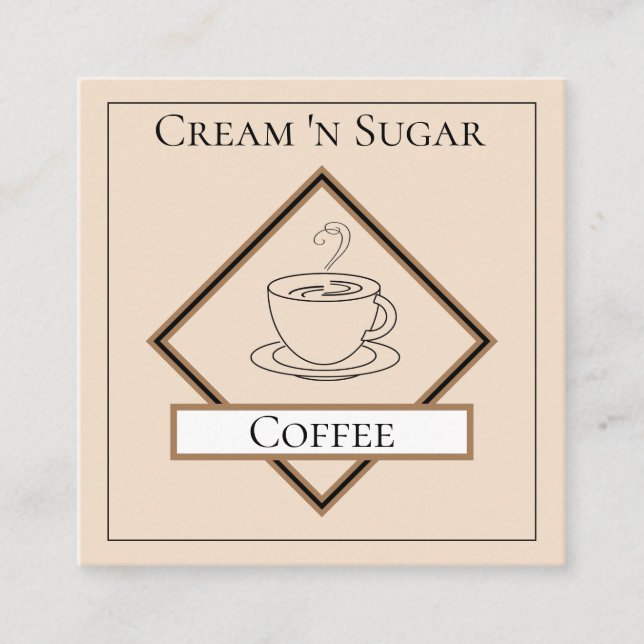 Minimalistiskt Affärskort för kaffeförsäljning Fyrkantigt Visitkort (Framsida)