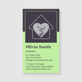 Minimalistiskt Affärskort för Lila och Grönt i hem