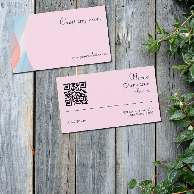 Minimalistiskt Affärskort för QR-kodpastellering f Visitkort (Skapare uppladdad)