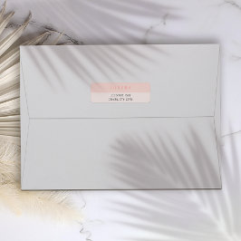 Minimalistiskt Affärskort för Rosa med två ton Returadress Etikett