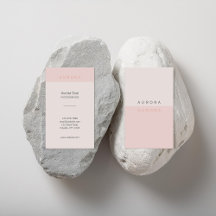 Minimalistiskt Affärskort för Rosa med två ton