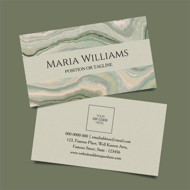 Minimalistiskt Affärskort - Marble Mönster | DP7 Visitkort (teal, bottle green, olive green, business card online template, best, minimal visiting card, unique,)
