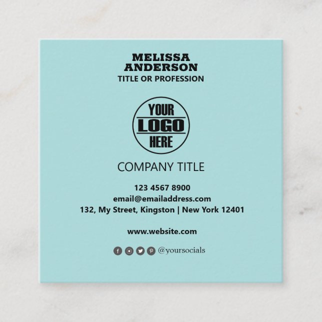 Minimalistiskt Affärskort med dubbla ton Fyrkantigt Visitkort (Framsida)