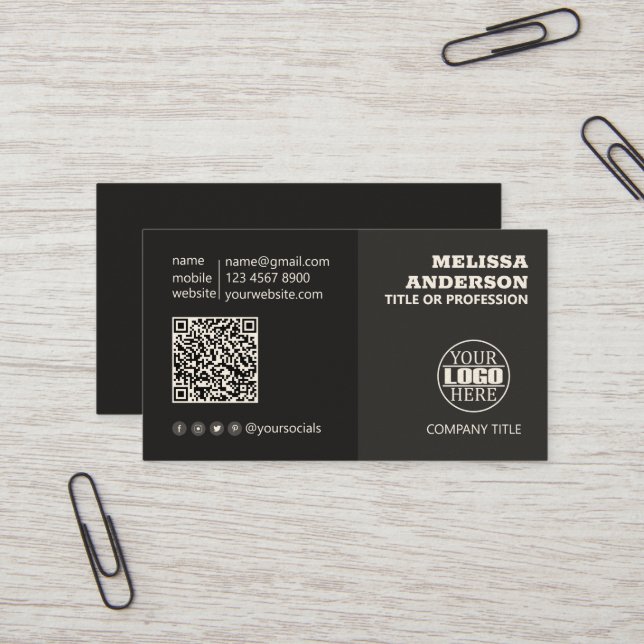 Minimalistiskt Affärskort med dubbla ton Visitkort (Fram/Back In Situ)