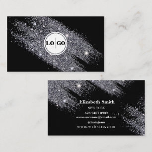 Minimalistiskt Affärskort Silver och svart Visitkort