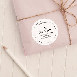 Minimalistiskt affärstack, Sticker Runt Klistermärke