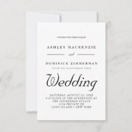 Minimalistiskt allt i ett modernt Bröllop Inbjudningar