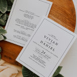 Minimalistiskt allt på en Bröllop Inbjudningar<br><div class="desc">Denna minimalist i en bröllopsinbjudan är perfekt för ett enkelt bröllop. Den moderna romantiska designen har klassisk svart- och vit typografi parad med en rografi av rustik men elegant med vintage handskrivet stil. Anpassade i alla färg. Behålla designen enkel och elegant, som den är, eller anpassa den genom att lägga...</div>