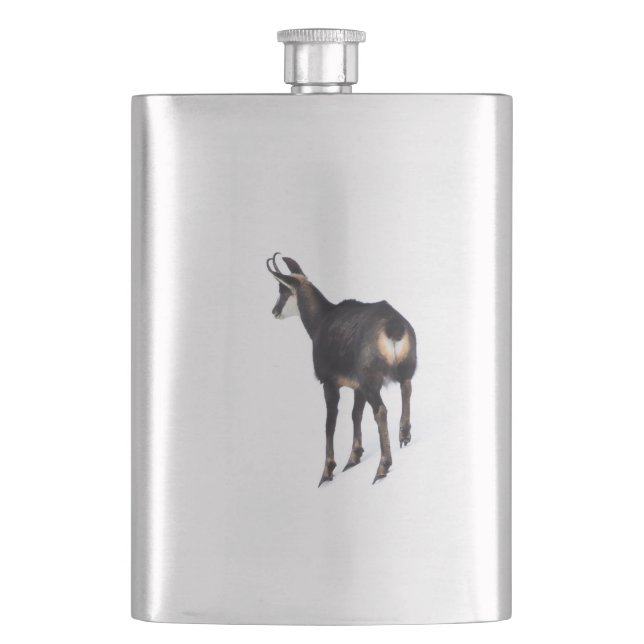 Minimalistiskt alpina Chamois-bergsget på snö Fickplunta (Framsidan)