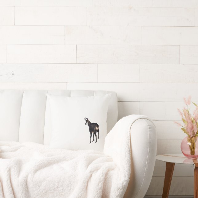 Minimalistiskt alpina Chamois-bergsget på snö Kudde (Soffa)