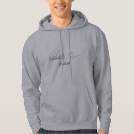 Minimalistiskt Älskare-konst i Bok Hoodie
