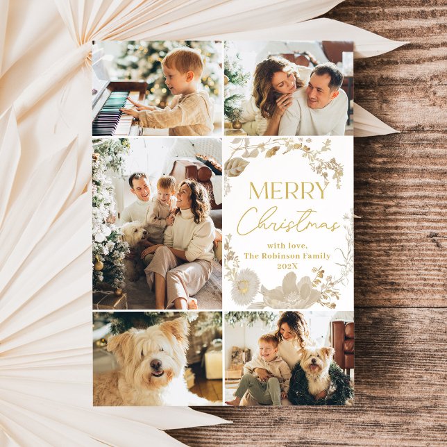 Minimalistiskt andningsportet Boho Guld, julkort (Skapare uppladdad)