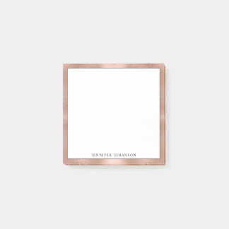 Minimalistiskt Anpassat Namn Professionell Roségul Post-it Block